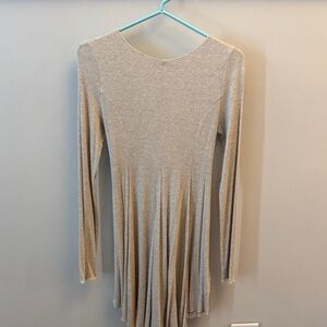 Free People Cream Long Sleeve Dress